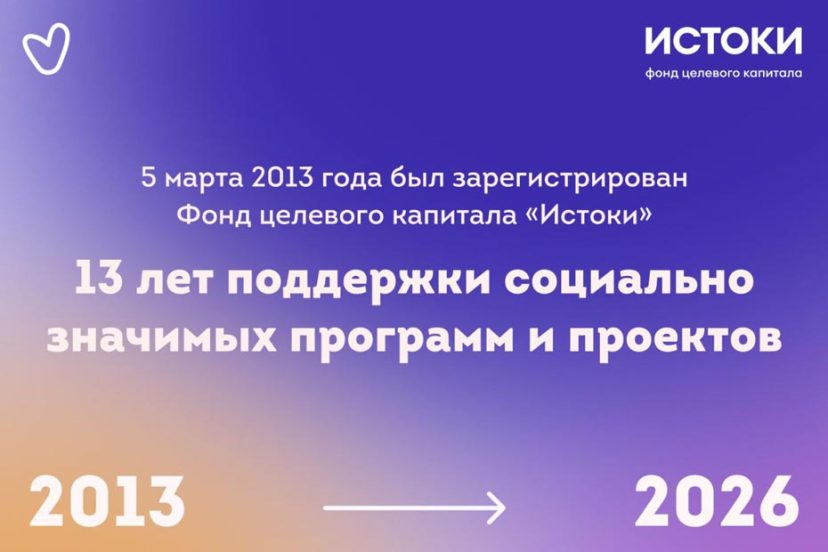 Фонду целевого капитала «Истоки» – 13 лет!